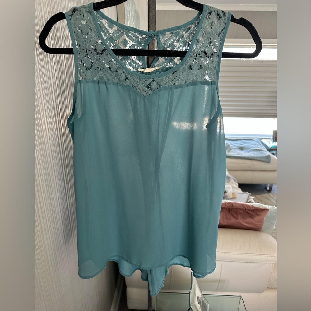 Elegant Teal Lace Women's Top
